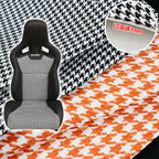 Houndstooth Cotton Linen Upholstery Fabric 1x1.5m Black-White Car Seat Door Panel Headliner