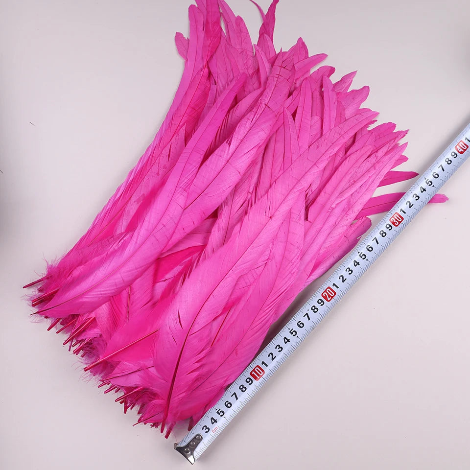 50Pcs 35-40cm Rooster Tail Feathers for Crafts Carnival Accessories Natural Long Plumes Chicken Decoration Feather Headdress