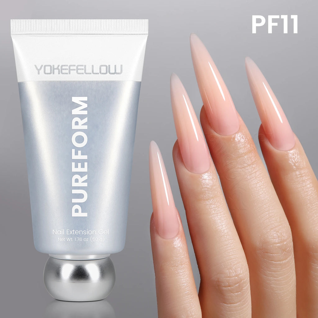 YOKEFELLOW PUREFORM Poly Gel Nail Extension Gel 50g Hard Builder Gel Pink Red