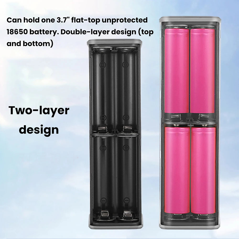 PD65W Battery Storage Box Super Fast Charging 8 Cell 18650 DIY Power Bank Case Kit Digital Display Battery Holder USB+Type-C