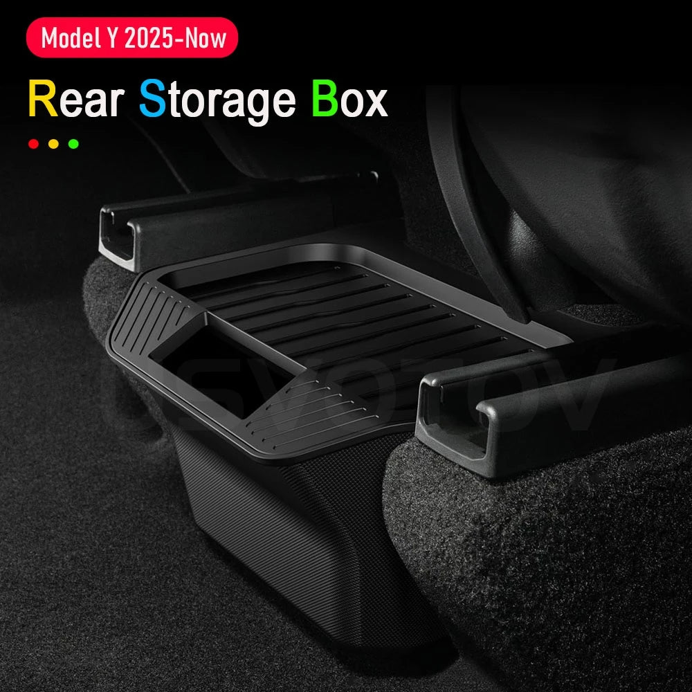 For Tesla Model Y Juniper Accessories Rear Seat Center Console Organizer Backseat Storage Box Bins for Tesla Model Y 2025 2026