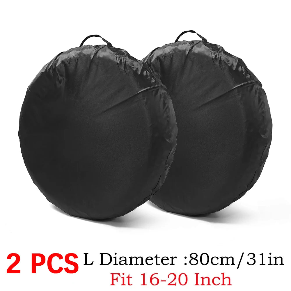 1/2/4PCS Polyester Car Auto Wheel Tire Cover Protector Car Spare Tire Cover Tyre Wheel Covers For Vehicles Dustproof Tire Bags
