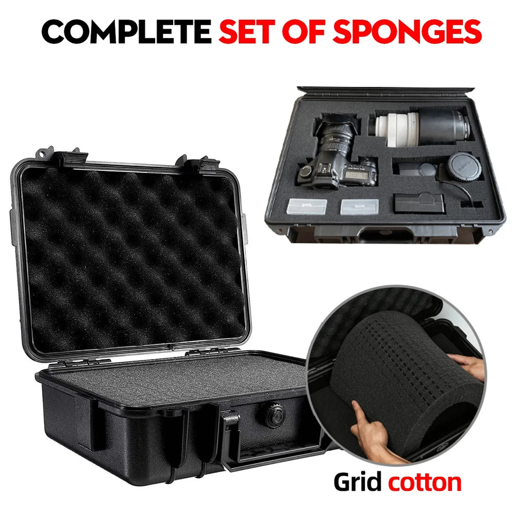 Waterproof Hard Carry Case with Foam Insert Storage Box, 7 Size Options