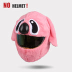 Helmet Protection Headgear Cover Cartoon Fluffy Plush Set For Motorcycle Full-Face Protective Case Motorbike Safety Trendy