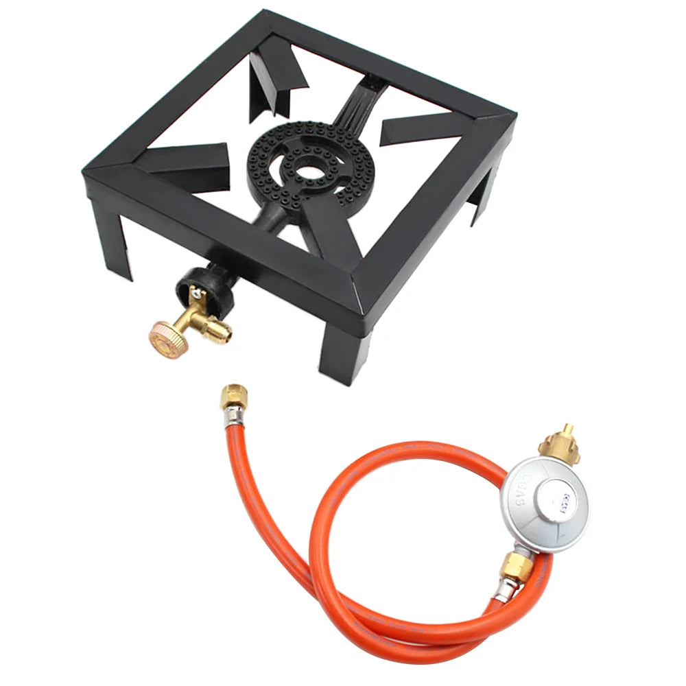 Tomshoo 8KW Gas Boiling Ring Cast Iron Burner Large LPG Stove Outdoor Cooker Iron Frame Portable Fire Control Stove Camp Supply