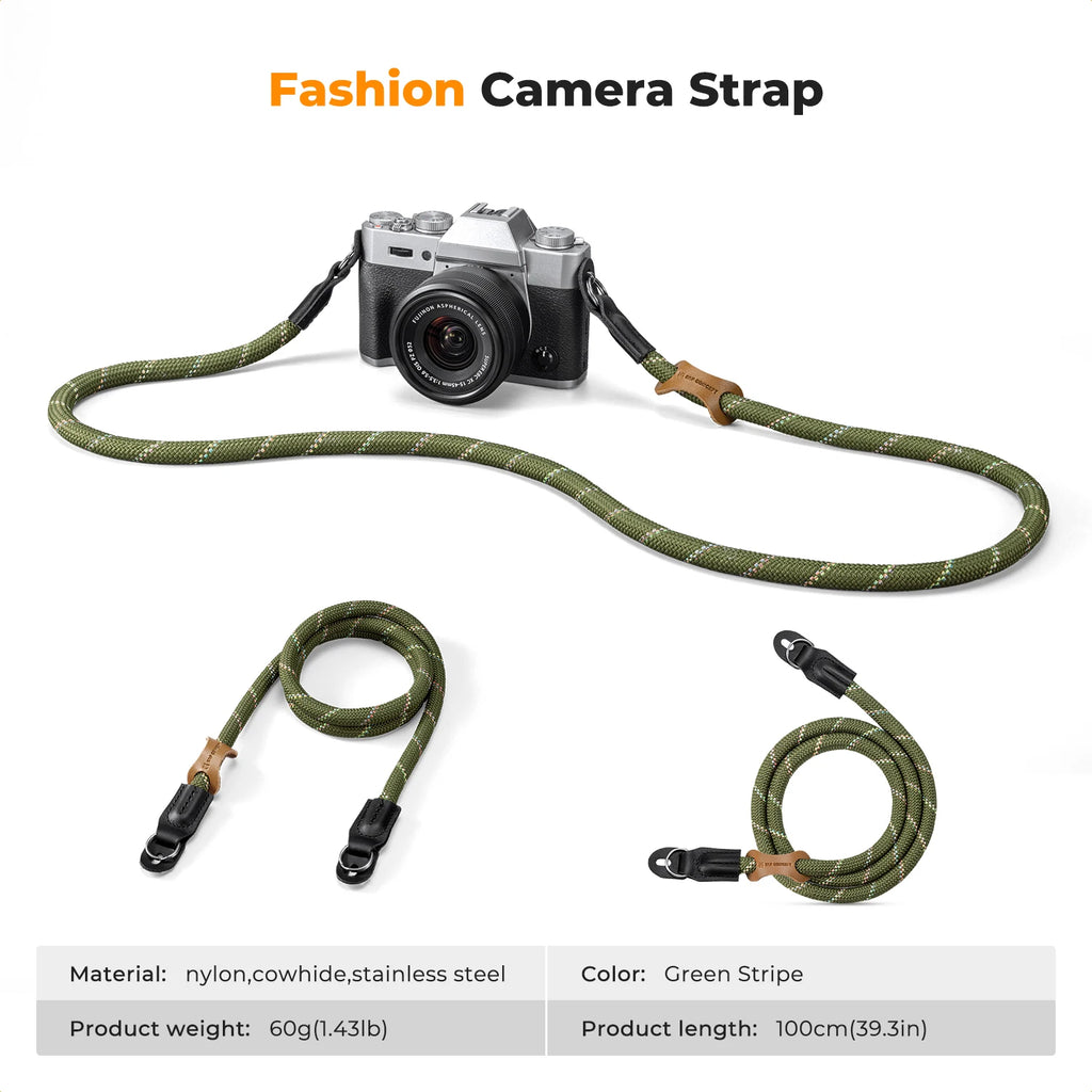 K&F CONCEPT Camera Neck Strap 100cm Nylon Round Neck Shoulder Camera Sling Strap For Canon Sony DSLR SLR Mirrorless Camera Rope