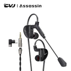 CVJ Assassin Earphones 1BA+1DD+1Vibration Switch Adjustable Gaming E-sports In-Ear 3.5mm&Type-C Hifi Headphones