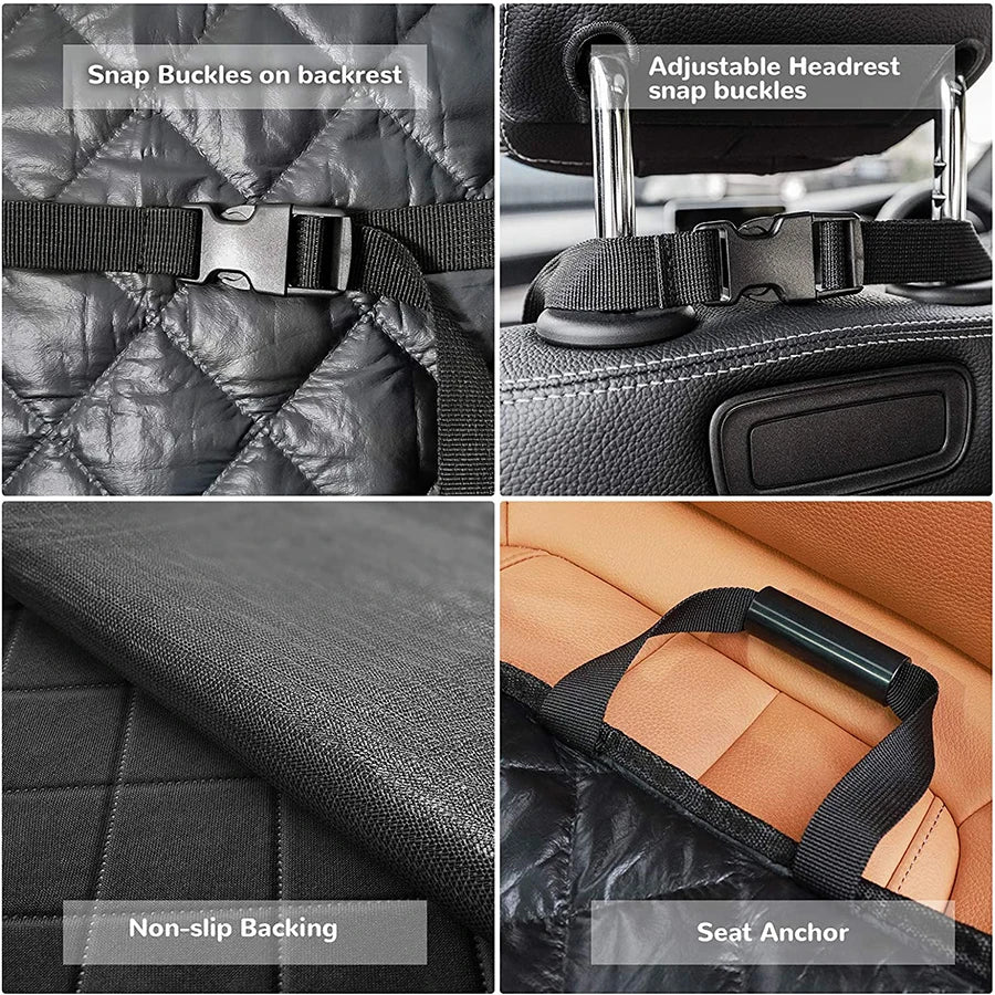 Dog Front Seat Cover for Cars, 100% Waterproof Nonslip Pet Car Seat Protector, Quilted & Durable Padded Dog Seat Covers for Cars