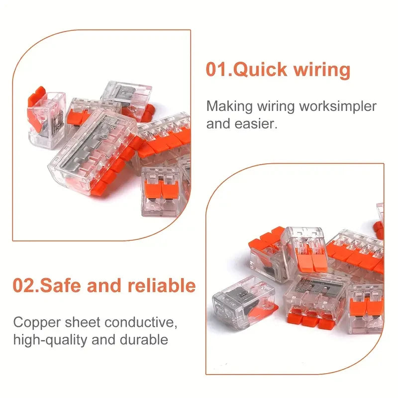 Quick connector, DIY wire connector (28-12 AWG), 2/3/4/5 ports, plug-in electrical connection terminal, mini cable terminal
