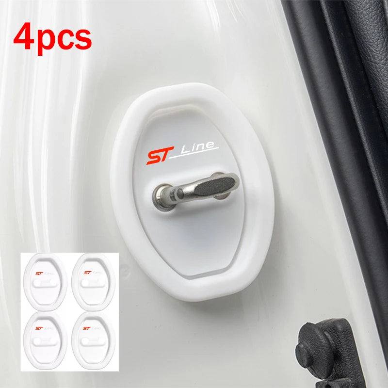 4 pcs Extendable Silicone Car Door Lock Covers Waterproof Rust-proof Protection For ST Line ST MK3 MK5 Puma Fiesta Focus MK4 Car