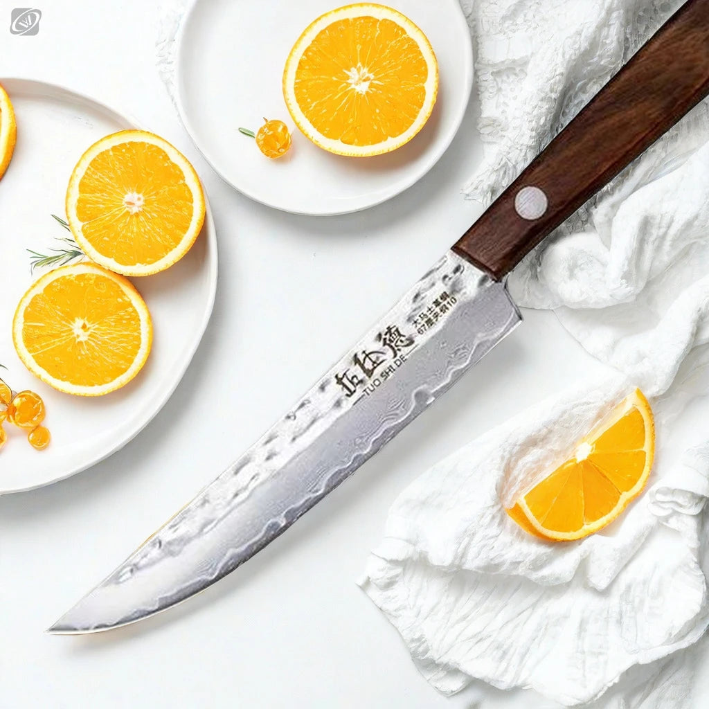 67-ply Forged Damascus Steel Fruit Knife Blade Sharp Peeling Boning Knife Smooth Solid Wood Handhandle Kitchen Accessories Knife