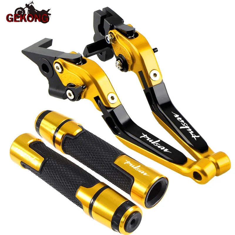 Motorcycle Folding Extendable CNC Moto Adjustable Clutch Brake Levers Handbar End Grips fit For Bajaj Pulsar 200 NS/200 RS/200 A
