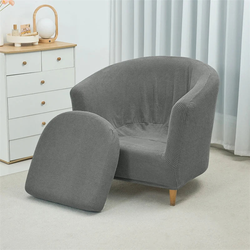Jacquard Club Tub Chair Cover Stretch Accent Armchair Slipcover Cushion Cover Elastic Single Sofa Slipcovers for Living Room