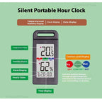 Multifunction Thermometer Hygrometer Automatic Electronic Temperature Humidity Monitor Clock LCD Screen Weather Station for Home