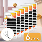 LAKANAKU 6 Trays 6D W Shaped Eyelash Extensions Volume Egipcio Full Cilios Natural Fio 6w Lash Soft Fans
