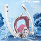 Adults Full Face Snorkel Mask Double Breathing Tube 180° Wide-Eye Panoramic Vision Advanced Anti-Fog Swim Leak-Proof Adventures