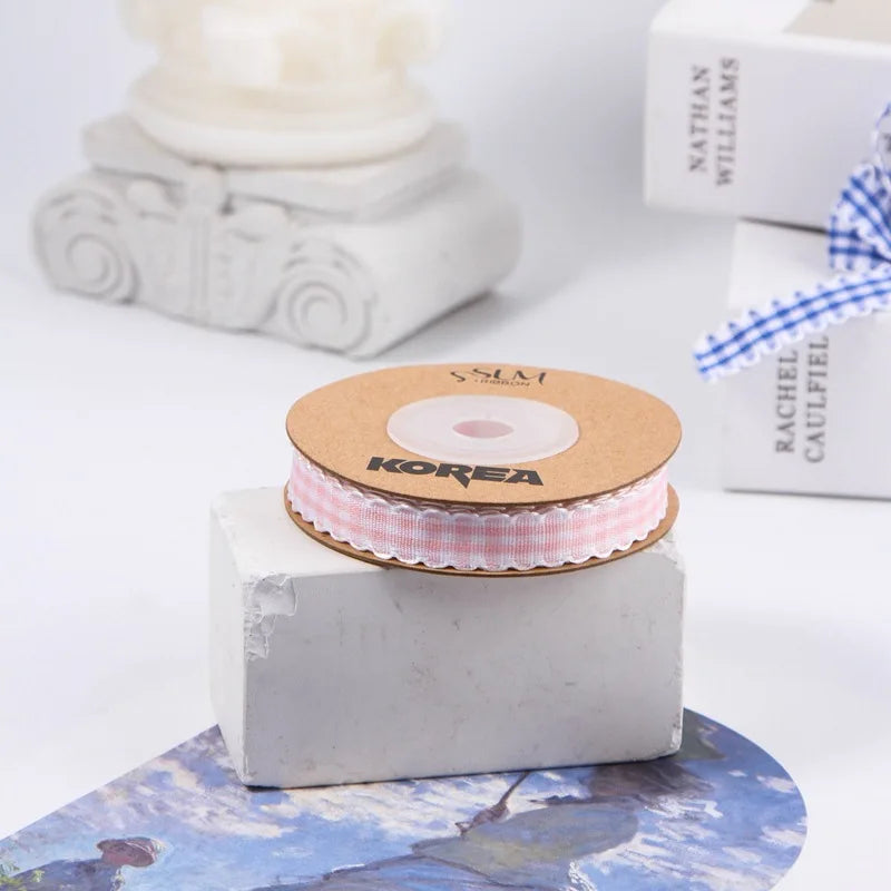 Kewgarden 10mm 25mm 38mm 1" 1.5" Plaid Ribbon DIY Hair Bows Accessories Clothing Sewing Materials Handmade Tape Crafts 10 Yards