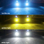 2pcs 12V LED fog light bulbs with projector lens, H11/H8/H7/9006 HB4, colors