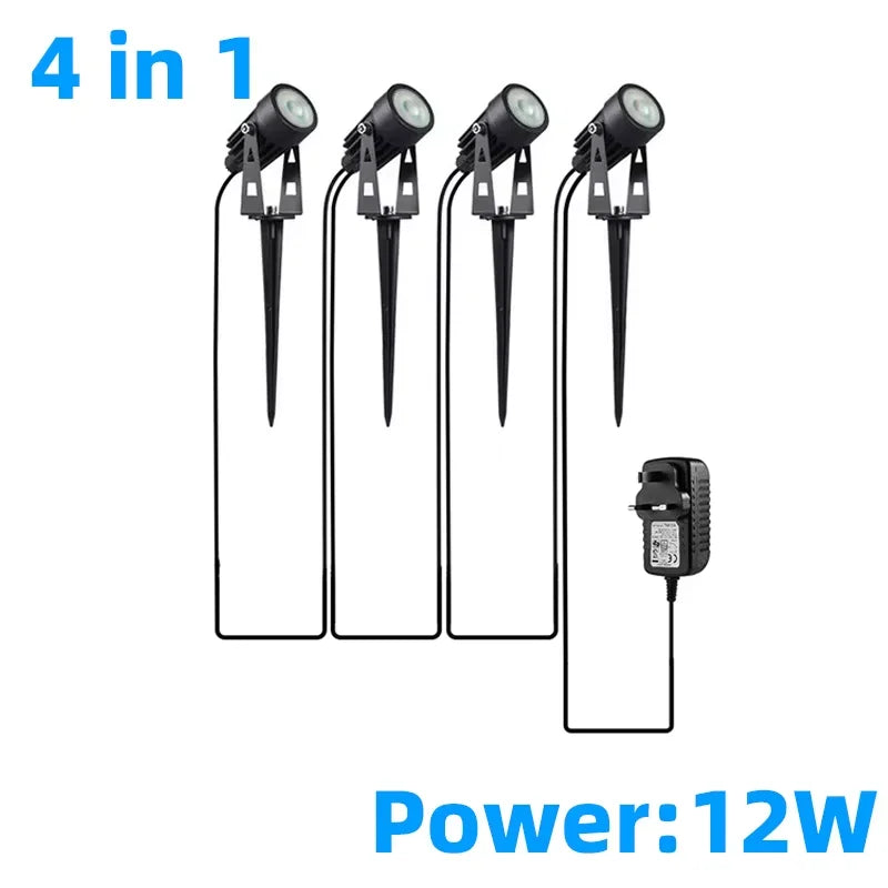 Led Garden Lights Outdoor Lawn Lamp Safety Low Voltage Street Lights IP65 Waterproof 2/4/6/12 in 1 Landscape Lighting Warm White