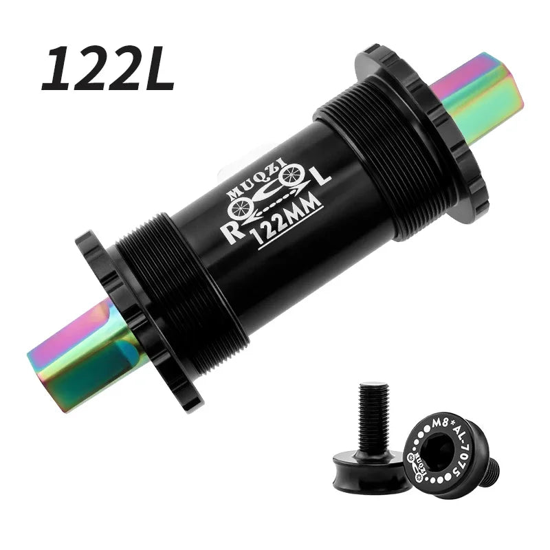 MUQZI Bicycle Titanium Ceramics Bottom Bracket MTB Road Bike BB68 103 107 110 113 119 122mm Square Tapered Axis