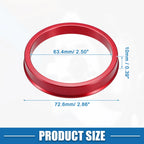 UXCELL 4pcs OD 72.6mm 73.1mm to ID 57.1mm 60.1mm 67.1mm 65.1mm Car Tire Centering Hub Centric Rings Wheel Bore Center Red