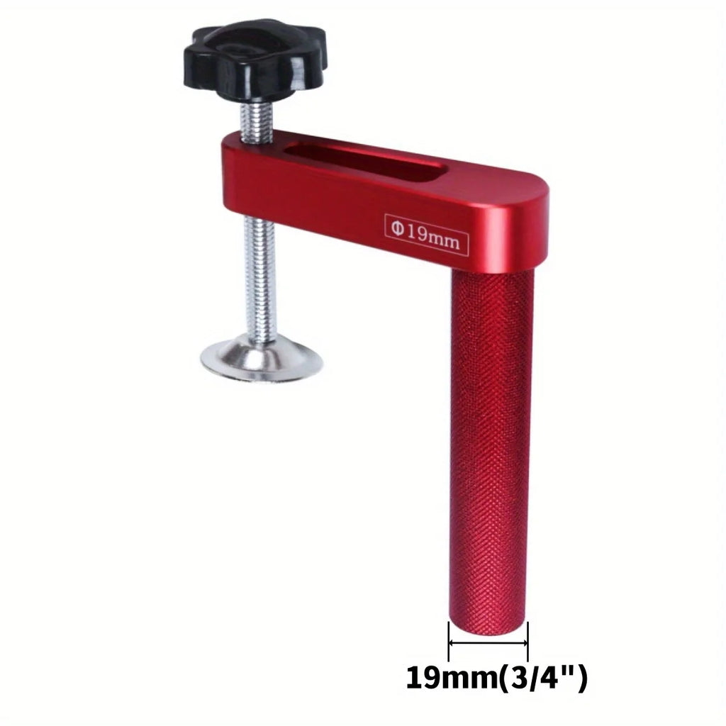 1pc 19mm/20mm Dog Hole Clamp Woodworking Benchtop Bench Dog Clamp Aluminum Alloy (3/4in and 0.79in) Fixed Clip