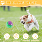 Squeaky Dog Balls Chew Toys Set, TPR Durable Interactive Teeth Cleaning, 6pcs