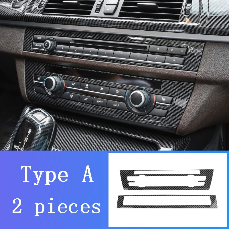 LHD For BMW 5 Series F10 F11 carbon fiber central armrest box cover storage box gear position panel decoration cover auto parts