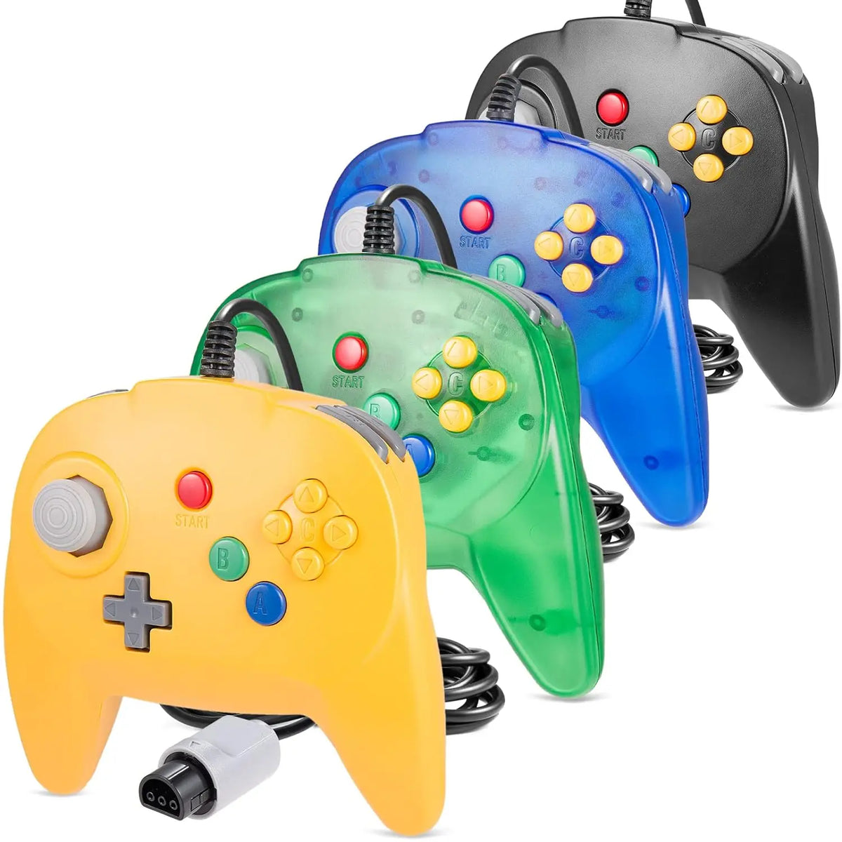 N64 Wired Controller Gamepad with Joystick, Plug & Play, 2 Pack, Multiple Colors