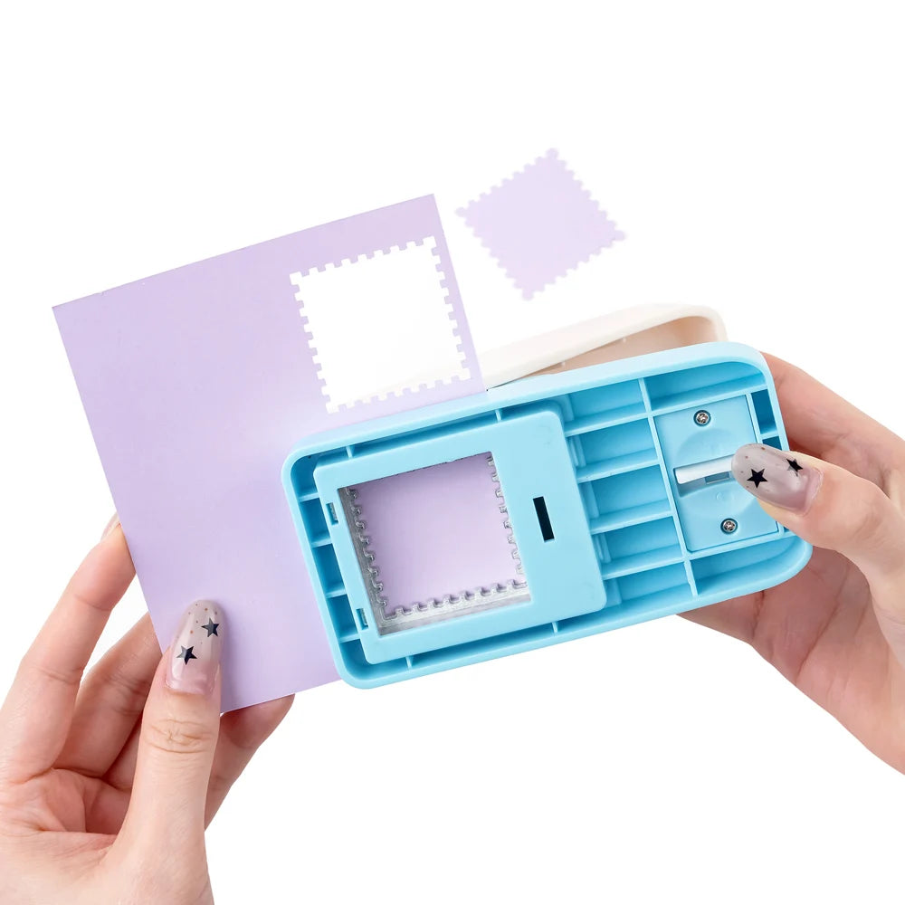 Rectangular Postage Stamp Punches Lever Action Puncher for Paper Crafting Scrapbooking DIY Projects Arts Crafts Supplies Scrapbo