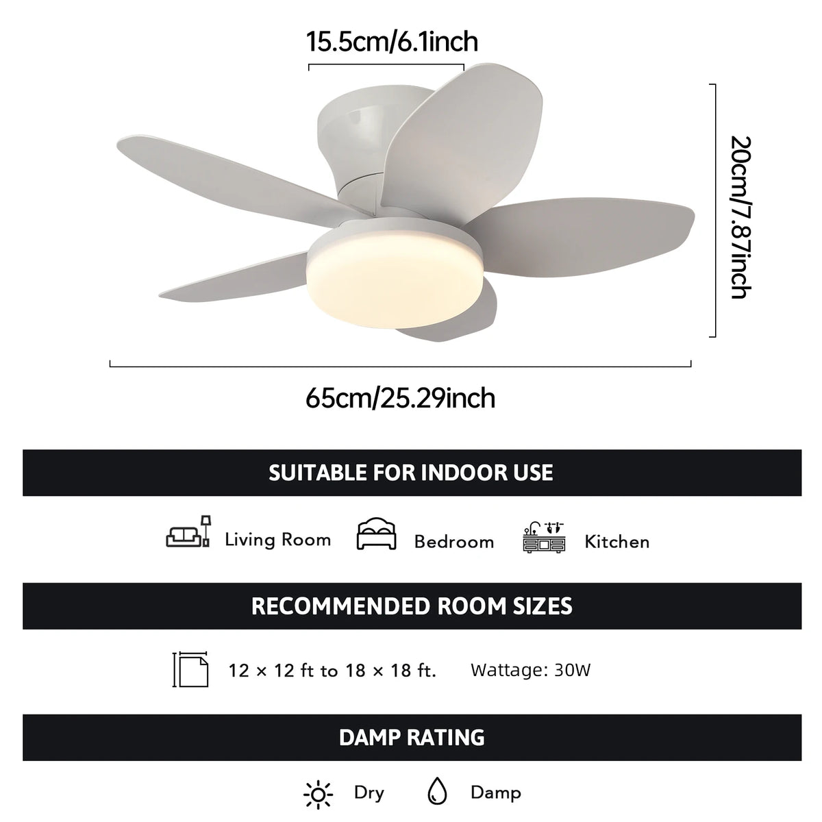 Pure white / 85-265V