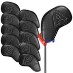 Golf Iron Covers Set Strong Magnetic Closure Value 10 Pack, Double Side Number Synthetic Leather Deluxe Club Headcover