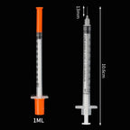 50/100pcs 0.3/0.5/1ML Disposable Plastic Veterinary Syringe Orange Cap With Needles For Pet Farm Animal Cat Dog Pig Cattle Sheep