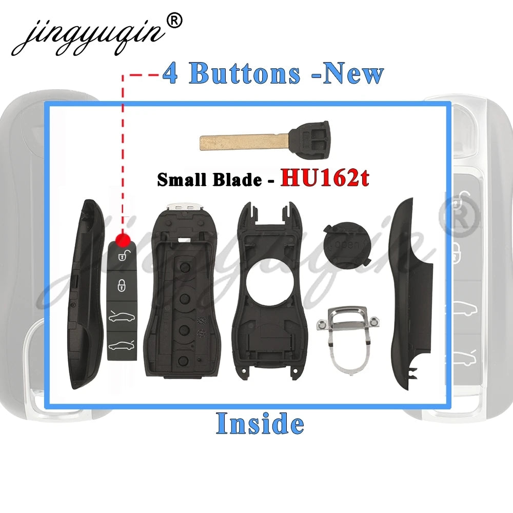 Jingyuqin Porsche Remote Key Shell Case Cover 3-4 Button, for 718 911 Cayenne Macan 2015-2026