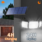 Intelamp Long Battery Life 6000mah Outdoor Solar Lights With Larger Solar Panel Two Motion Sensors For Garden Yard Path Garage