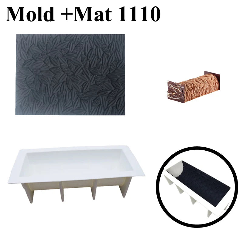 Meibum Silicone Baking Mats Set Cake Decorating Tools Veins Mat Fondant Moulds Mousse Cake Molds Dessert Bakeware Pastry Pan