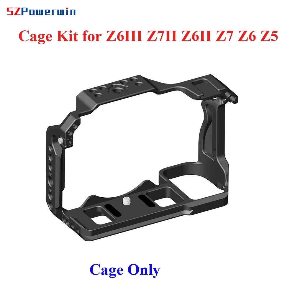 Powerwin Z6III Z7II Z6II Z7 Z6 Z5 Camera Cage Kit  for Nikon Rig Protective Frame Gimbal Arri Locating Screw Wooden Handle