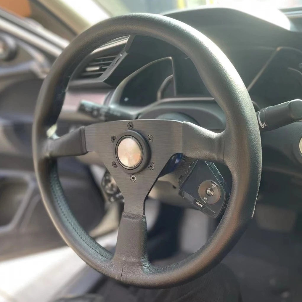 350mm MonteCarlo Leather Steering Wheel for MOMO NRG HKB OMP SPARCO hubs