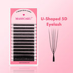 10cases/lot MASSCAKU U Shape 6D W Lash Extensions Mixed Length Handmade Double Tips Premade Fans Volume False Eyelashes in Stock