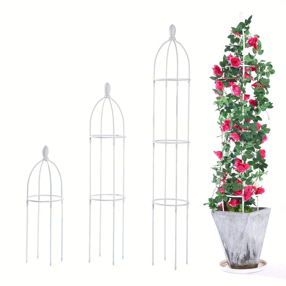 1 Pcs Garden Trellis for Climbing Plants  Outdoor Tower Obelisk Garden Trellis Tall Potted Plants Support Flowers