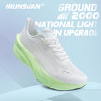 IRUNSVAN Carbon Fiber Running Shoes Thick Sole Breathable Unisex Sneakers, Sizes 37-44
