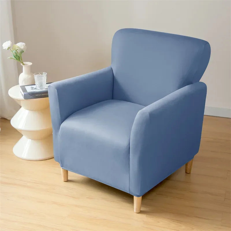 Stretch Spandex Tub Chair Cover Water Repellent Elastic Club Sofa Covers Solid Color Relax Single Armchair Slipcover Bar Counter