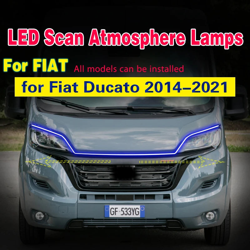 Headlight Led Lamp DRL 12V For Fiat Ducato 2014-2021 Daytime Running Light With Start Scan Car Decorative Atmosphere Lamps DRL