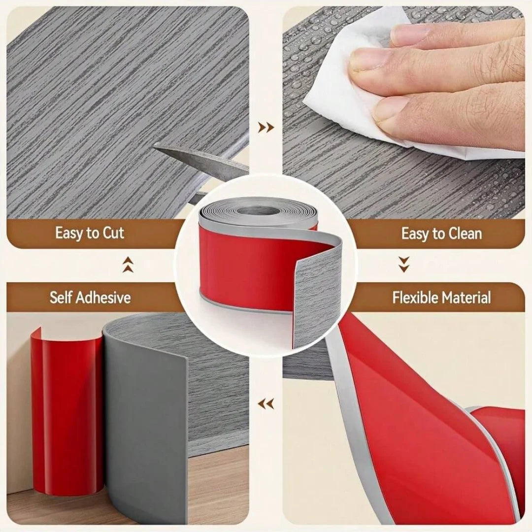 1PC 2mx8cm vinyl wall decoration skirting board, self-adhesive decorative skirting board, flexible self-adhesive decorative stri