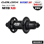 GOLDIX M370 36T Ratchet Bicycle Hubs 28 Hole J-Bend Spoke Center Lock Disc Brake Mountain Bike Hub HG/XD/MS 4pcs Seal Bearing