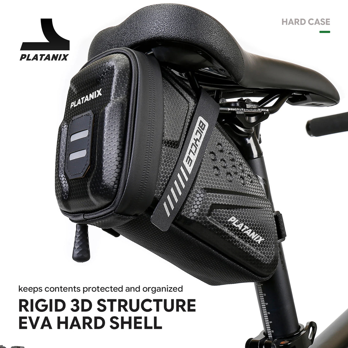PLATANIX TZ07 Bicycle Tail Bag Saddle Bag Mountain Bike EVA Hard Shell Road Bike Rear Bag Riding Equipment Accessories