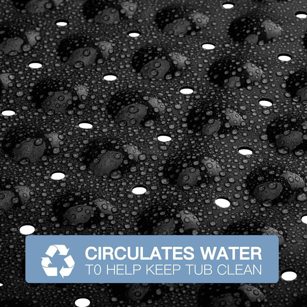 1pc PVC Non-Slip Bath Mat with Suction Cups & Drain Holes 15*27.6in/38*70cm- Fast Draining Shower Mat Bathtub Mat Bathroom Mat