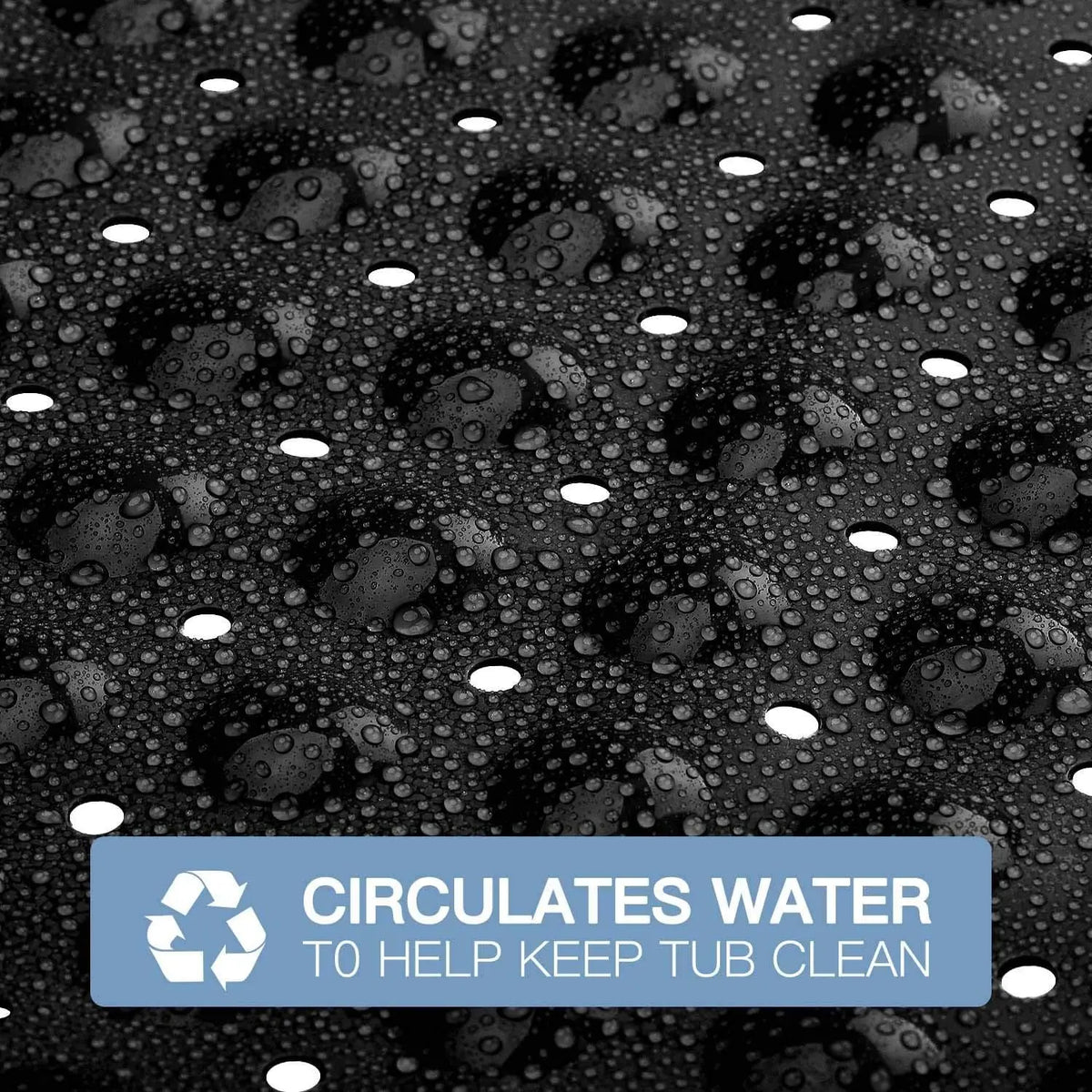 1pc PVC Non-Slip Bath Mat with Suction Cups & Drain Holes 15*27.6in/38*70cm- Fast Draining Shower Mat Bathtub Mat Bathroom Mat