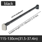 Adjustable Stainless Steel Shower Curtain Rod Clothes Drying Rack No-Drill Telescopic Pole for Laundry Room Bathroom