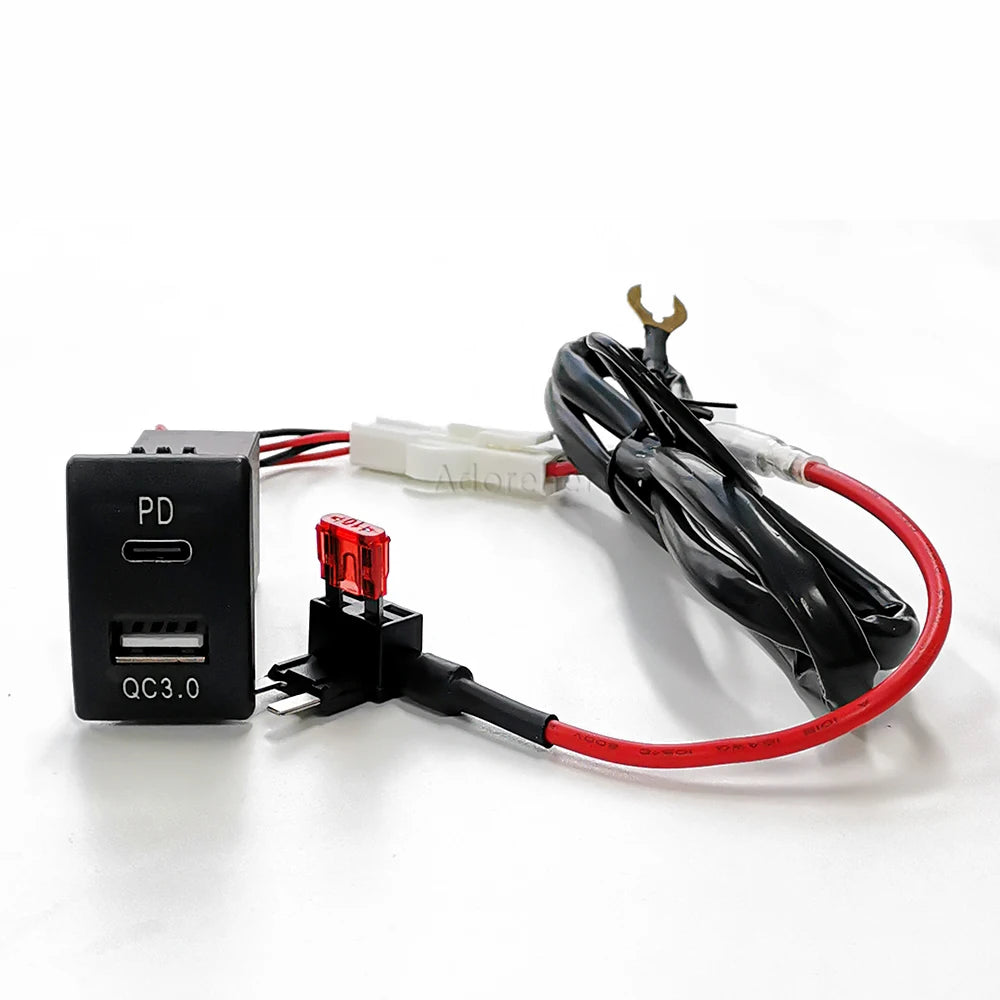 Fit For Suzuki Swift Accessories Modified Car Quick Charger Dual QC3.0 PD Phone Charger Interface Socket Adapter